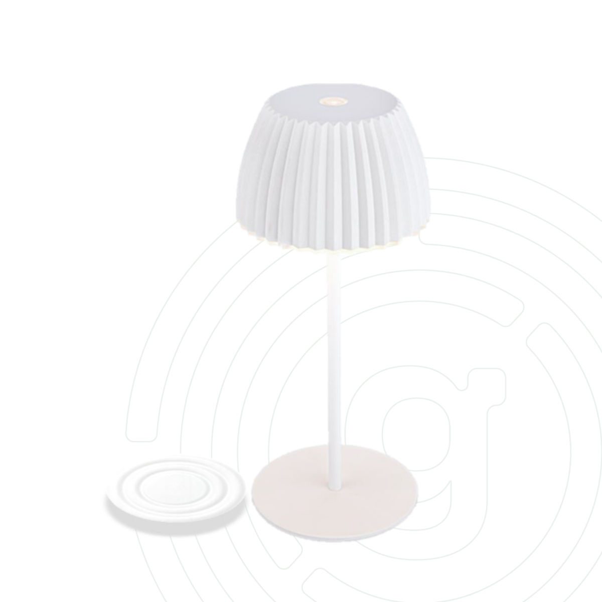 Design-Tischleuchte weiß, inklusive MagUp Pad S weiß