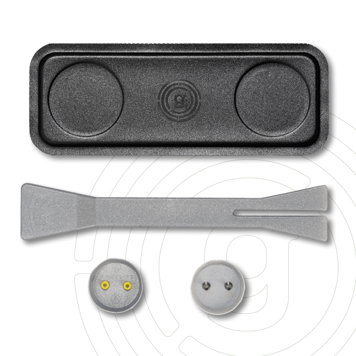 Nano-Gel-Leiste & MagSpike® Set schwarz mit 2 MagSpike®, 1 MagSpike® Gabel und 1 Metall-Nano-Gel-Leiste 2.0 (16 cm, nicht rostendes Metall) – praktische Magnetlösung zur sicheren Aufbewahrung von Küchenutensilien