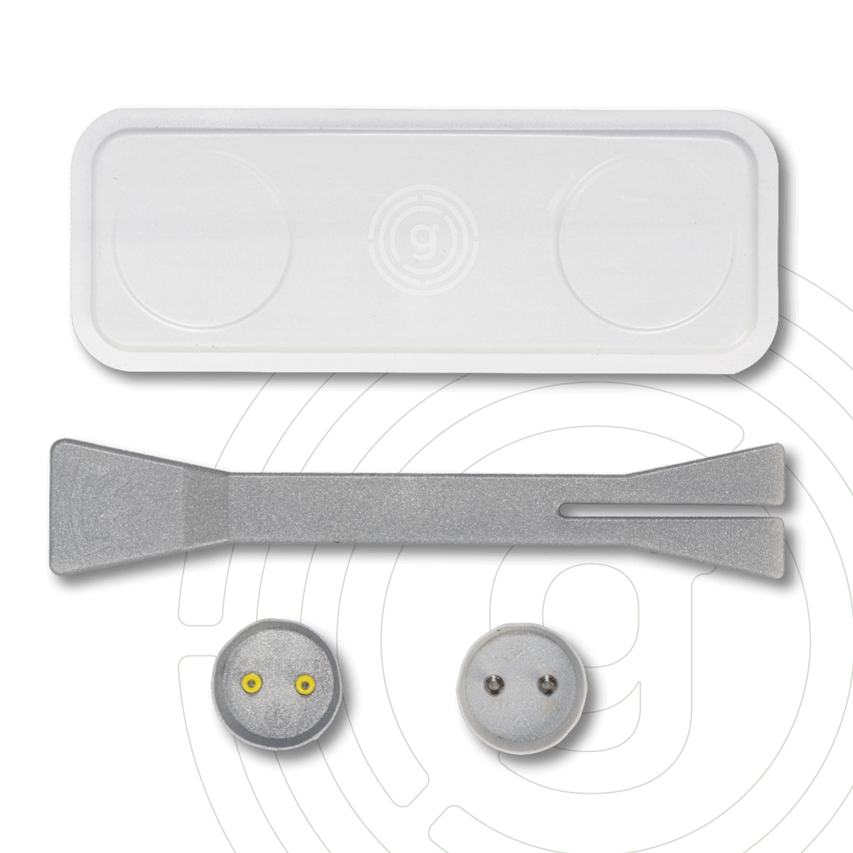 Nano-Gel-Leiste & MagSpike® Set weiß mit 2 MagSpike®, 1 MagSpike® Gabel und 1 Metall-Nano-Gel-Leiste 2.0 (16 cm, nicht rostendes Metall) – praktische Magnetlösung zur sicheren Aufbewahrung von Küchenutensilien