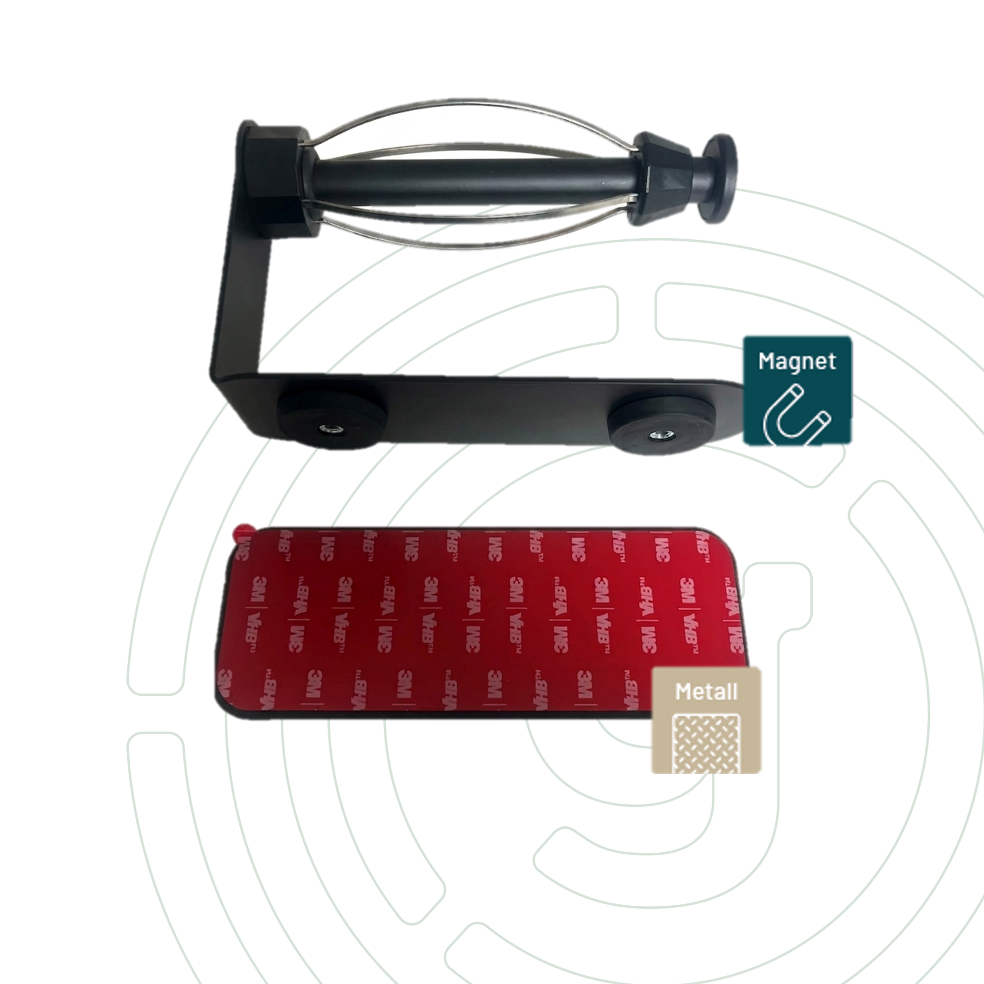 Magnet- Toilettenrollenhalter inklusive Metall-Leiste, schwarz