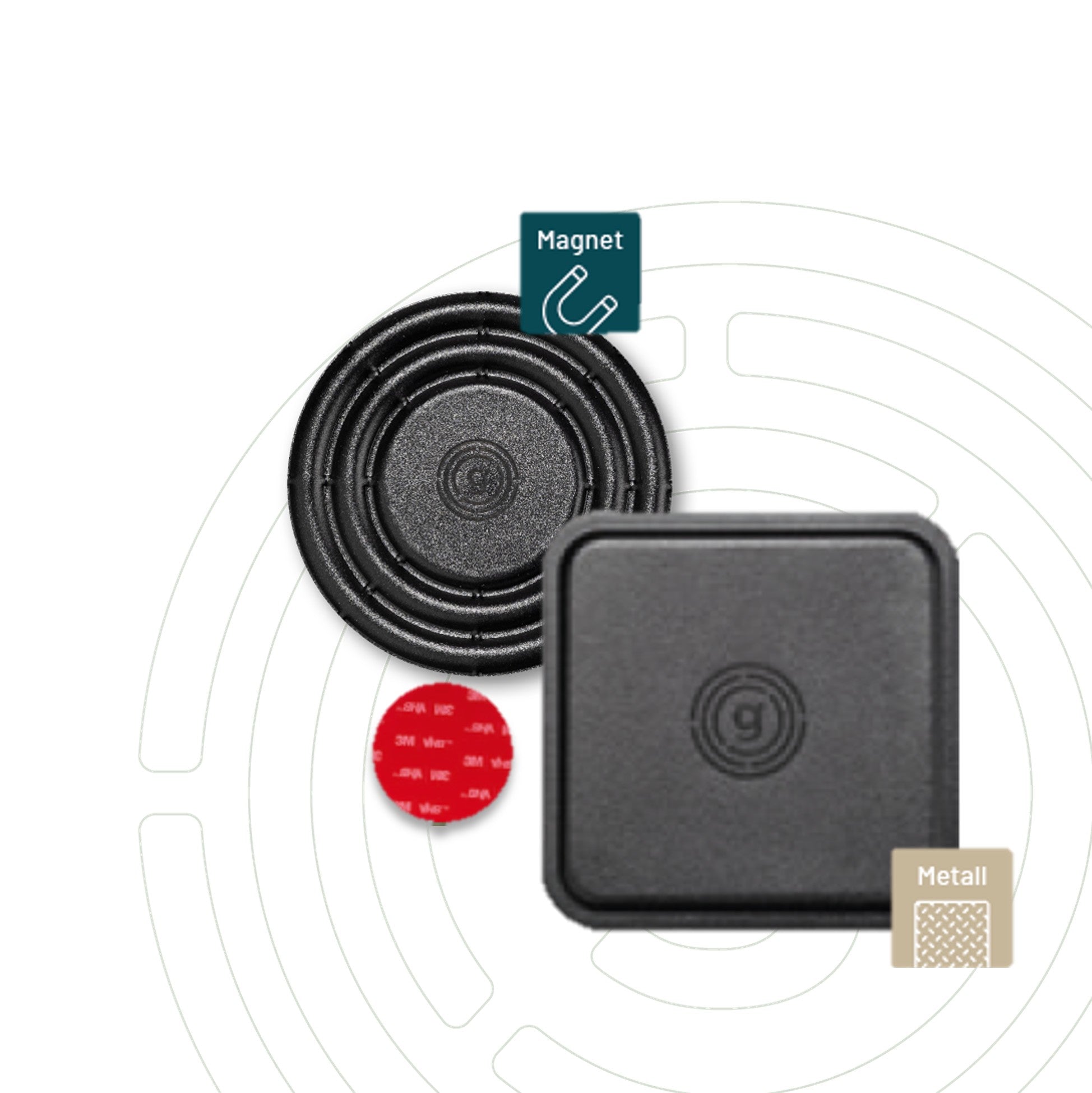 Bundle 1x Nano-Gel Untersetzer 2.0 & MagUp-Pads S schwarz