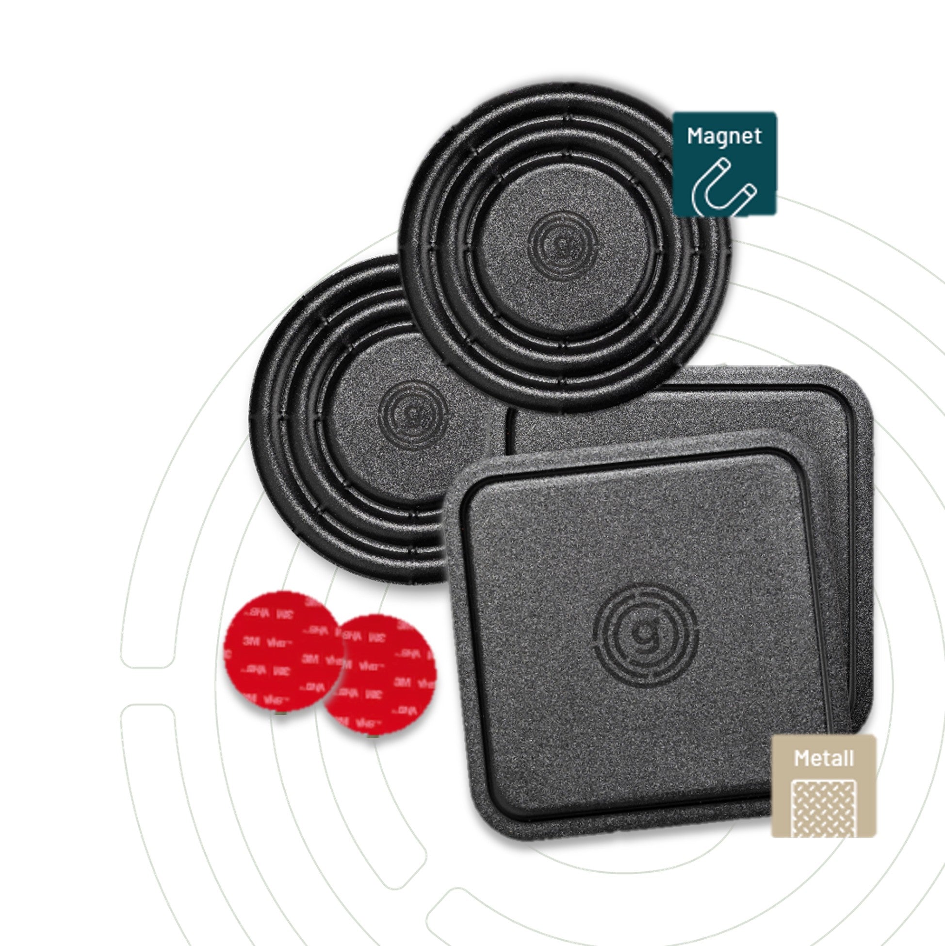 Bundle 2x Nano-Gel Untersetzer 2.0 & MagUp-Pads S schwarz