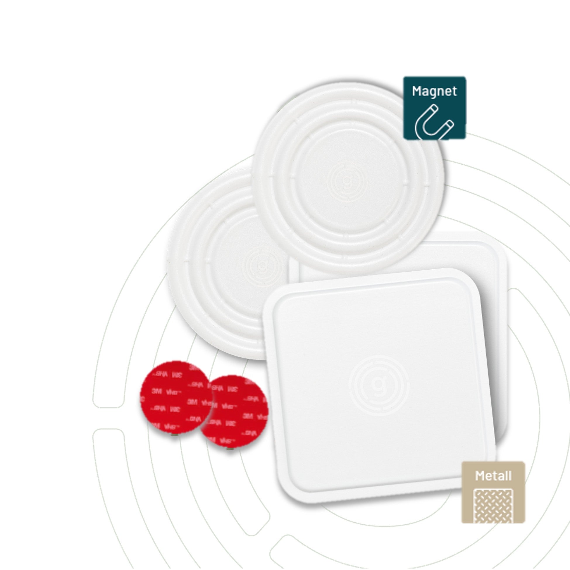 Bundle 2x Nano-Gel Untersetzer 2.0 & MagUp-Pads S weiß