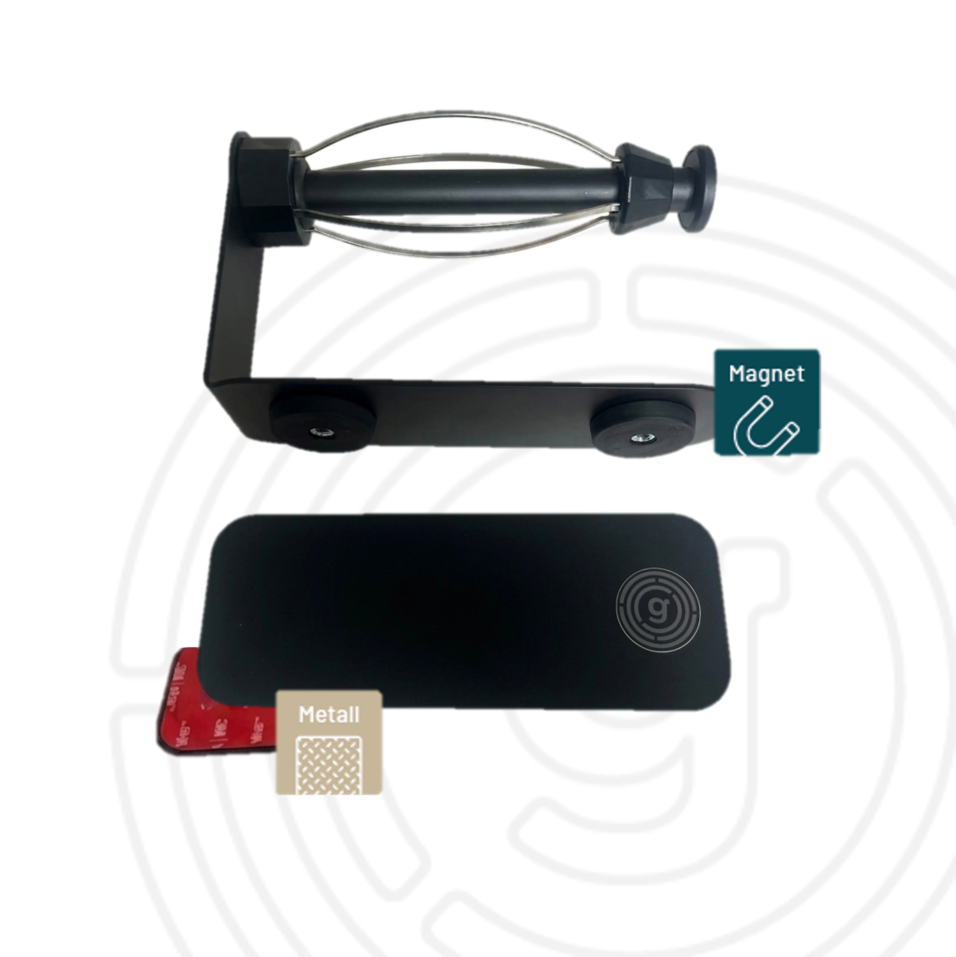 Magnet- Toilettenrollenhalter inklusive Metall-Leiste, schwarz