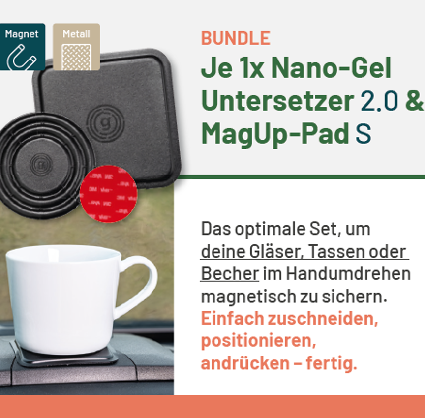 Bundle 1x Nano-Gel Untersetzer 2.0 & MagUp-Pads S schwarz