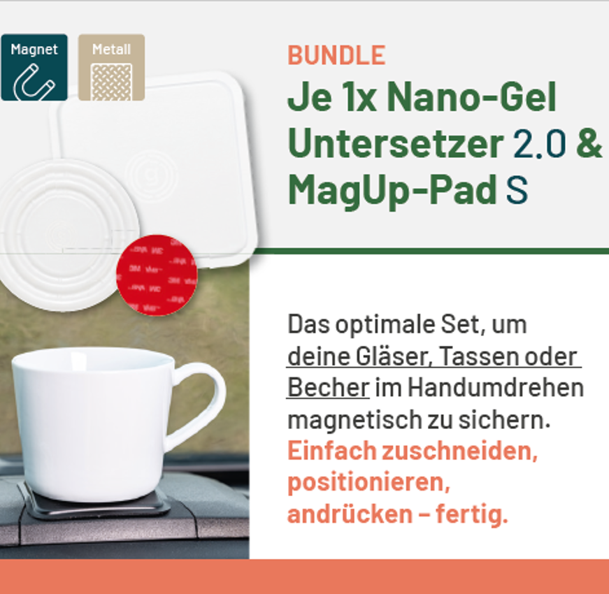 Bundle 1x Nano-Gel Untersetzer 2.0 & MagUp-Pads S weiß