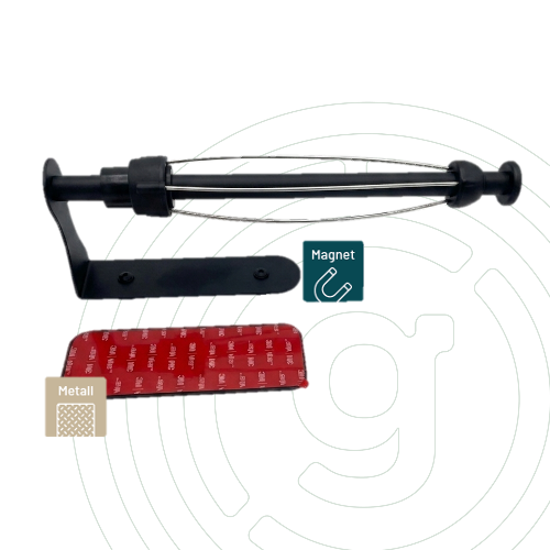gelmags® Magnet-Küchenrollenhalter schwarz mit Metall-Leiste, Detailansicht