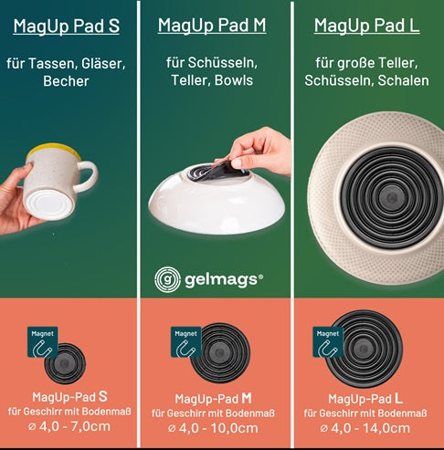 Bundle 1x Nano-Gel Untersetzer 2.0 & MagUp-Pads S schwarz