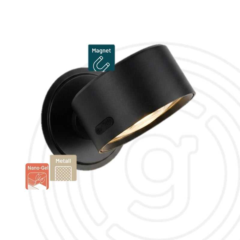 Magnet Leucht-Spot beige, inklusive Nano-Gel-Pad L Ø 8,3 cm, weiß