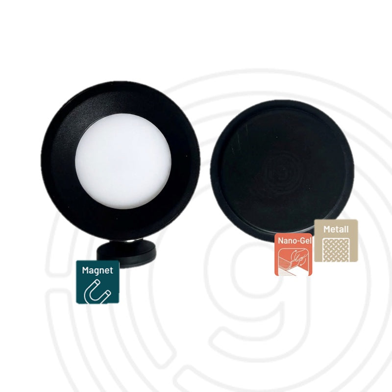Magnet Leucht-Spot beige, inklusive Nano-Gel-Pad L Ø 8,3 cm, weiß